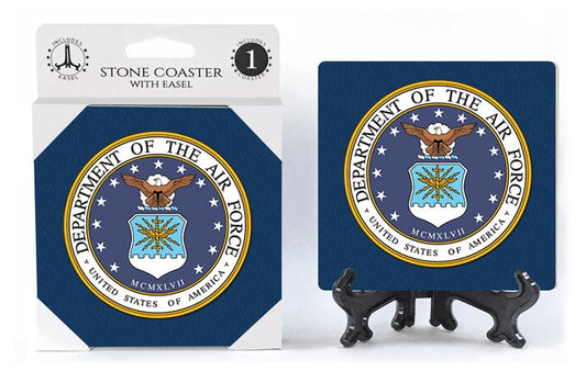 SJT Coaster United States Air Force absorbent stone coaster with easel