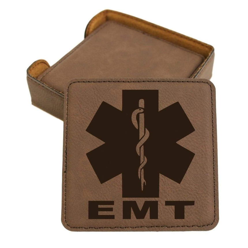 Completeful Beverage Holder EMT Square Leather Coaster