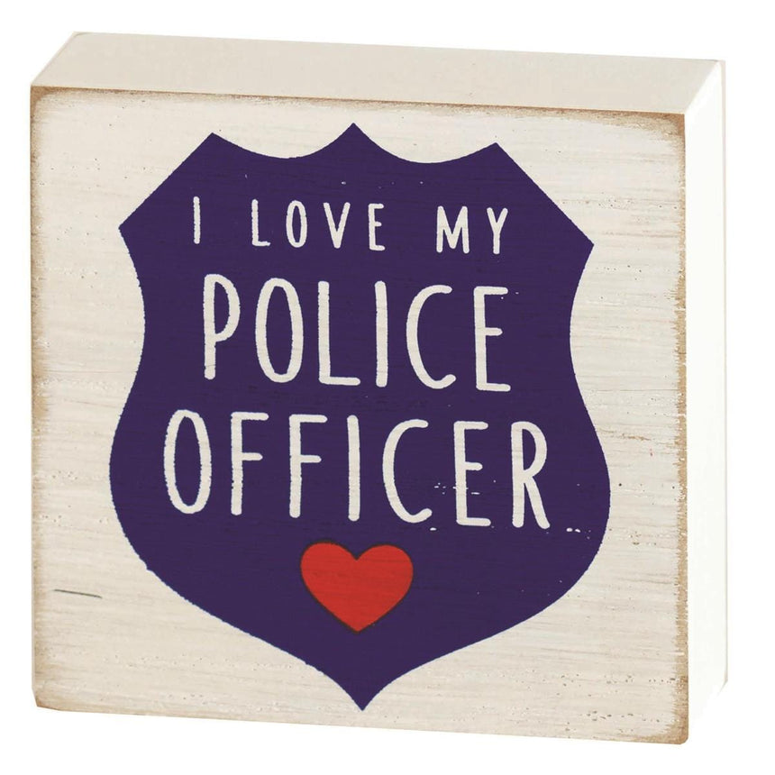 Dicksons Desk Decor I Love My Police Officer Tabletop Plaque 3"X3"
