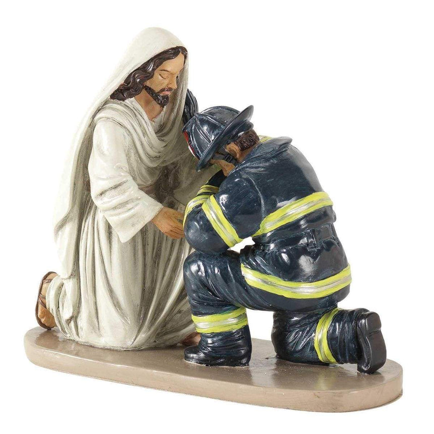 Lighthouse Christian Products Desk Decor Figurine Jesus and Firefighter