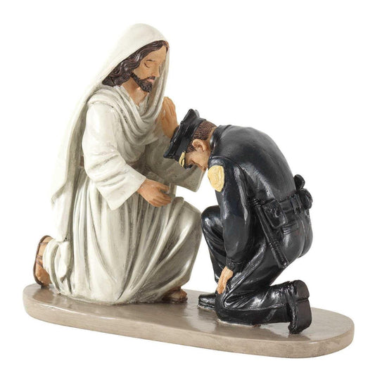 Lighthouse Christian Products Desk Decor Figurine Jesus and Police Officer