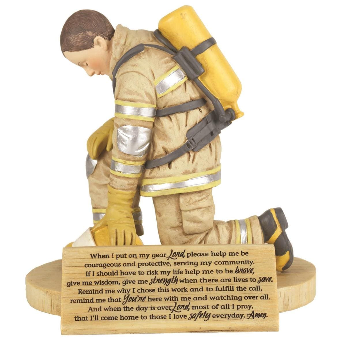 Lighthouse Christian Products Desk Decor Firefighter Prayer Figuerine