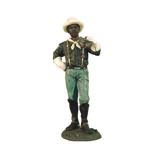 Positive Image Military Statue 9th Cavalry Soldier - Black
