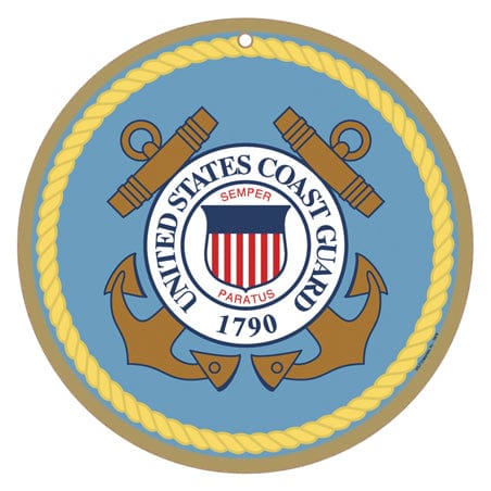SJT Wall Decor Coast Guard Logo on 10" round wood plaque