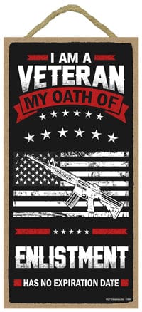 SJT Wall Decor I Am A Veteran Wood Plaque