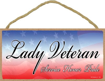 SJT Wall Decor Lady Veteran 5x10 Wood Plaque