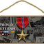 SJT Wall Decor Proud Veteran 5x10 Wood Plaque