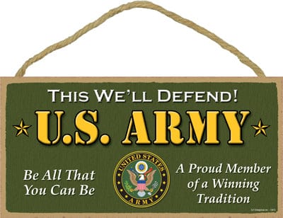SJT Wall Decor U.S. Army 5" x 10" wood plaque